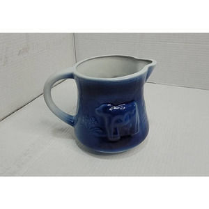 Vintage Victoria Ware Ironstone Flow Blue and White Pitcher Cow